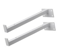 Heavy Duty Wall Mounted Angle Shelving Brackets with Lips 2 Pack Shelf Bracket and DIY Floating Shelves Brackets for Industrial, Rustic, Modern Decor(White,300mm/11.8in)