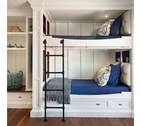 Heavy Duty Wall Mounted Bunk Ladder, Wrought Iron Emergency Egress Ladder, 300LBS Load Capacity, Perfect for Loft Beds, 4ft to 8ft Lengths