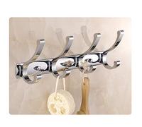 Heavy Duty Wall Mounted Chrome Coat Hooks - Metal Coat Rack with 304 Stainless Steel Screws 4 Hooks for Scarves Bags Towels Keys Caps - Ideal for Bathroom Entryway Mudroom (Blue)