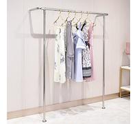 Heavy Duty Wall Mounted Clothes Rail Rack - Industrial Metallic Retail Display for Shops and Home