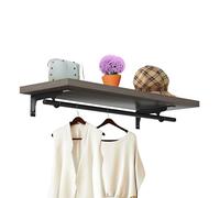 Heavy Duty Wall Mounted Coat Rack - 19.6"x23.6" Stainless Steel Clothes Organizer with Top Shelf & Hanging Rod for Entryway Bathroom Mudroom Bedroom Laundry Room