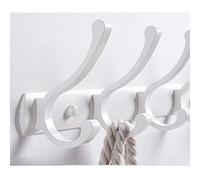 Heavy Duty Wall Mounted Coat Rack with 4 5 6 7 8 Double Hooks Metal Aluminum Hanger for Bath Kitchen Dressing Room Industrial Style Space Saving nizer