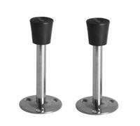 Heavy Duty Wall Mounted Door Stop, Door Stopper Stainless Steel 45x90mm with Rubber Tip Wall Mount Silver 2 Pack