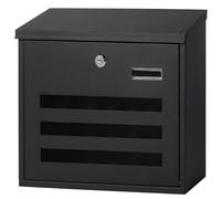 Heavy Duty Wall Mounted Mailbox, Weatherproof Steel Lockable Box with Clear Window, Secure Outdoor Parcel Holder for Home Office, Easy Install