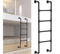 Heavy Duty Wall Mounted Metal Ladder, Multi-Purpose Indoor Outdoor Climbing Ladder, Wrought Iron Attic Loft Egress Ladder for Dorm and RV