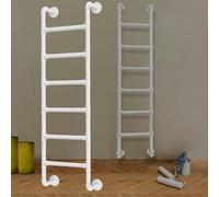Heavy Duty Wall Mounted Metal Step Ladder for Attic Dorm Library Bunk Bed Deck RV 3.3FT 4.8FT 5.2FT 8FT Wrought Iron Egress Ladder Supports 330lbs Easy Installation (100c