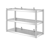 Heavy-Duty Wall-Mounted Pot Rack Stainless Steel Kitchen Shelf Space-Saving Dish Storage for Cookware Floating Design (90x35x80cm)