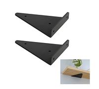 Heavy Duty Wall Mounted Shelf Bracket 2 Pack Black 23x17cm/9.1x6.7in Triangular Shelving Support Concealed Floating Bracket for Strong & Stylish Storage Solutions