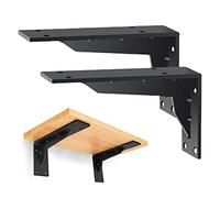 Heavy Duty Wall Mounted Shelf Brackets 1 Pair 60cm/24in Right Angle Bracket with Max Load 440lb/200kg Corner Brace for DIY Shelving Wall Shelves Book Support Strong Shelf Supporter for Heavy