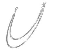 Heavy Duty Wallet Chain for Men & Women - Punk Biker Keychain for Jeans, Belt Loops & Pocket Use - Silver, 19.7'', Zinc alloy, No Gemstone