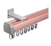 Heavy Duty WallMounted Curtain Track SetAluminium Fixed Rail for Curtains Room Dividers RV & Shower CurtainsComplete with Accessories (Rose Gold)