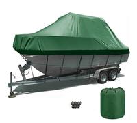 Heavy Duty Waterproof Boat Cover UV Resistant 420D Oxford Tarp for 19-21FT Trailerable Bass Tri-Hull V-Hull & Runabout - Protection & Fit