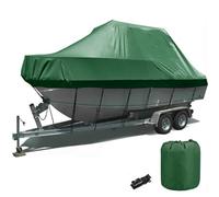 Heavy Duty Waterproof Boat Cover UV Resistant T-Top V-Hull Trailerable Protection 210D Oxford Fabric Fits 11-13 Feet Boats (420x270cm) - & Reliable
