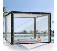Heavy Duty Waterproof C TarpsLarge Transparent Vinyl Tarp with Grommets UV Resistant Tear & Cold Weather Proof for Gazebo Greenhouse Balcony Garden Chicken Coops (6.5x26.2ft/2x8m)