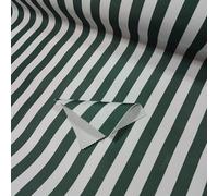 Heavy Duty Waterproof Canvas Fabric - 600D Polyester with PVC Backing - 148cm Wide - Ideal for Campervan, Awning, Garden Use - Sold by the Metre (Stripe - White/Bottle Green)