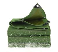 Heavy Duty Waterproof Canvas Tarp, UV Resistant Tarpaulin with Grommets, Waterproof Tarp Cloth Cover for Car, Roof, Boat, CampGreen, 5.5x9m/18.0x29.5ft