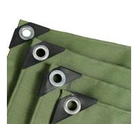 Heavy Duty Waterproof Canvas Tarpaulin 1mx1.5m 1mx2m 1.2mx1.5m 1.8mx2.4m 2mx3m 3mx4m Small Ground Camping Sheet Cover Green One Color 1.2x1.8m(3.9ftx5.9ft)