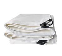 Heavy Duty Waterproof Canvas Tarpaulin - Thick White Tarp Sheet Cover with Rustproof Grommets 3x6m (9.8ft x 19.7ft) for Outdoor Camping, Equipment Protection, and Heavy-Duty Use
