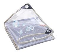 Heavy Duty Waterproof Clear Tarp 8x10mTransparent Tarpaulin with Grommets & Reinforced Edges Weatherproof Cover for Patio Greenhouse Canopy Outdoor & Garden Use