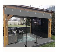 Heavy-Duty Waterproof Clear Tarp Curtains - PVC Transparent Tarpaulin Side Panels with Zipper for Outdoor Pergola, Patio, Porch, Customizable Size, Weatherproof Partition