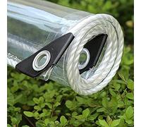 Heavy Duty Waterproof Clear Tarpaulin - 2.7m x 5.7m PVC Plastic Sheet with Eyelets for Home & Garden Outdoor Use, Durable Transparent Tarp Cover