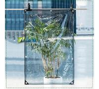 Heavy Duty Waterproof Clear Tarpaulin - Black Transparent Rainproof PVC Vinyl Tarp with Eyelets Reinforced Clear Plastic Cover for Outdoor Camping and Construction Use