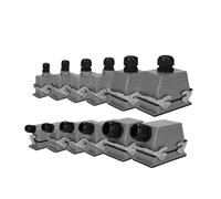 Heavy Duty Waterproof Connector 6/10/16/24/32/48 Core Pin with Top/Side Outlet 500V, 16A, Die Cast Aluminium Alloy 1pcs(24 Core Side Entry)