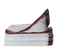 Heavy Duty Waterproof Fabric Tarpaulin 3x6m - Transparent Plastic Cover with Eyelets for Car Garden Motorcycle Protective Rain Shelter Outdoor Use