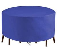 Heavy Duty Waterproof Garden Furniture Cover 270cm x 110cm Round Table Protector Windproof Anti UV 420D Oxford Fabric Fits Patio Rattan Seater Set Blue