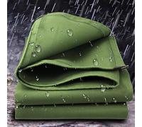 Heavy Duty Waterproof Green Canvas Tarpaulin 1.8x1.8m - Durable Tarp Sheet for Car Garden Fishing Furniture & Caravan Cover - All-Weather Protection