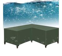 Heavy Duty Waterproof L Shaped Patio Furniture Cover 260x192x82cm - Durable Oxford Cloth Garden Chair Cover with Air Vent for Corner Sofa Protection