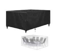 Heavy Duty Waterproof Outdoor Garden Table Cover 305x75x95cm Windproof & Anti UV 600D Oxford Polyester Fits Rattan Cube Patio Furniture Set Durable Protection for Table & Chairs