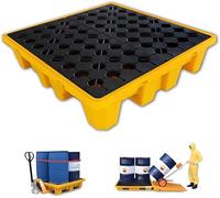 Heavy Duty Waterproof Plastic Pallet with Retention Tray & Grating - Modular Dumping Platforms for Industrial Use, 120 x 120 x 10cm