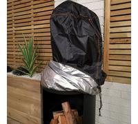 Samuel Alexander Heavy Duty Waterproof Protective Outdoor Anti UV Windproof Chimenea Fire Pit Cover, Black