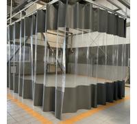 Heavy-Duty Waterproof PVC Strip Curtains 4x2.7m - Dustproof Industrial Divider for Workshop Warehouse Terrace & Workspace - Clear Vision Durable Gray Solution