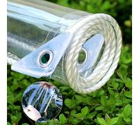 Heavy Duty Waterproof PVC Tarpaulin, 0.35mm Clear Vinyl Tarp Cover for Canopy and Patio Enclosure (3.4 m x 5.9 m), Anti-Aging and Insulation
