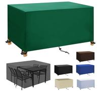Heavy Duty Waterproof Rectangular Outdoor Patio Table Cover 140x100x85cm 420D Oxford Fabric Windproof UV Resistant Garden Furniture Protection Rattan Sofa Set Cover Green