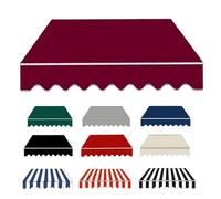 Heavy Duty Waterproof Retractable Awning Replacement Fabric, 6.5ft to 19ft, Sunshade Canopy for Patio, Shop, Door - Wine Red, 120" W x 78" L