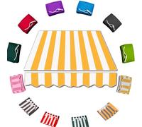 Heavy Duty Waterproof Retractable Awning Replacement Fabric UV Protection Outdoor Sunshade Canopy Cover 3x2.5m (10x8ft) - Stylish Orange Stripes