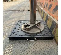 Heavy-Duty Waterproof Square Jack Landing Pad - 19.7x19.7x2 in Black Stabilizer for RV Leveling Pads Under Camper Legs - Textured Surface, 3-8 cm Thick (1 PC)