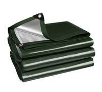 Heavy Duty Waterproof Tarp 1.2x1.8m, 0.2mm Thick Reversible PE Tarpaulin with Grommets, UV Resistant Green/Silver Cover for Canopy, Tent, Boat, RV, Pool