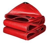 Heavy Duty Waterproof Tarp 1x1.5m, Red Plastic Tarps with Grommets, Multi-Purpose Thick Weather Proof Tarpaulin Cover, Construction, Rain Shelter, Outdoor Cover and Camping Use