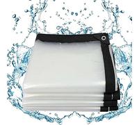 Heavy Duty Waterproof Tarp 8x10m - Transparent Ripstop Tarpaulin with Grommets, Windproof & Rainproof, Ideal for Camping, Outdoor Use, Easy Setup, Durable Protection