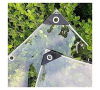 Heavy Duty Waterproof Tarp Clear 420g/m2 PVC Tarpaulin Sheet Weatherproof Cover for Outdoor Protection (1.5x8m) Ideal for Camping Gardening and Construction (One Color 2.4x7m)