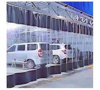 Heavy-Duty Waterproof Tarp Curtain with Clear Panel Divider for Garage, Car Wash, Workshop Separation & Dust Control