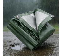 Heavy Duty Waterproof Tarpaulin 3.2x5.5m PE Material Ground Sheet with Eyelets Reinforced Edges for Car Pool Caravan Garden - Durable Green Tarp Cover