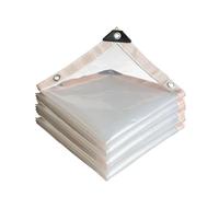 Heavy Duty Waterproof Tarpaulin Cover Sheet 3x4m, Transparent Tarp for Outdoor Shelter, Caravan, Garden, Camping, Rainproof with Reinforced Eyelets