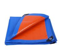 Heavy-Duty Waterproof Tarpaulin with Eyelets 2m-9m Sizes 0.25mm Thick PVC Cover Blue Multi-Purpose Cover for Gazebos Canopies Balconies Terraces (6m x 7m)