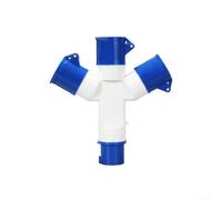 Heavy Duty Waterproof Three Way Socket 16A 32A Y Type Industrial with Flame Retardant Material for Long Lasting Performance (Blue)
