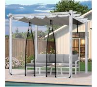 Heavy Duty Waterproof Transparent PVC Tarpaulin with Zipper Door Outdoor Tarp Curtains for Pergola Garden Garage Clear Side Panels 420g/m² 3.8x2.2m/12.5x7.2ft